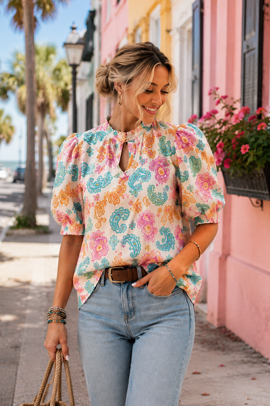 Sunset Paisley Blouse