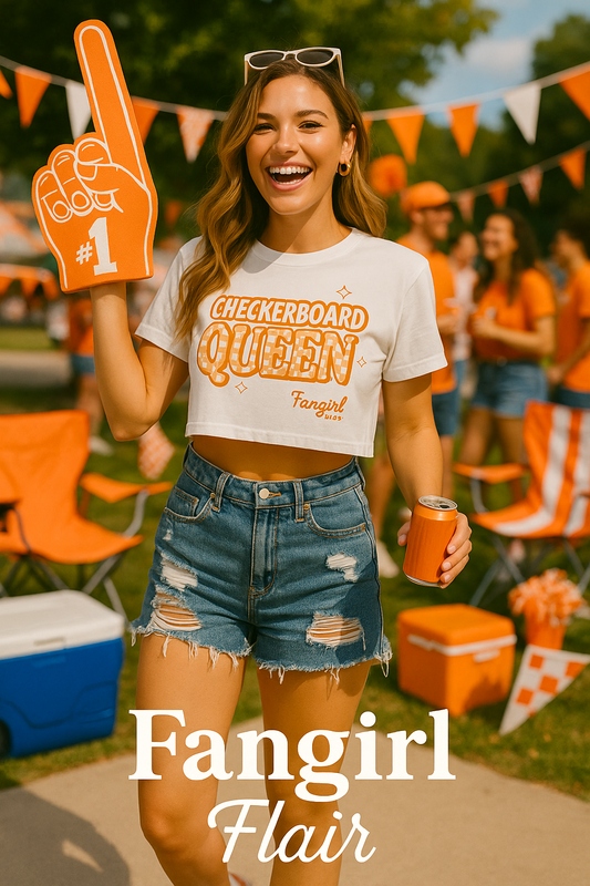 Checkerboard Queen Women's Crop Tee