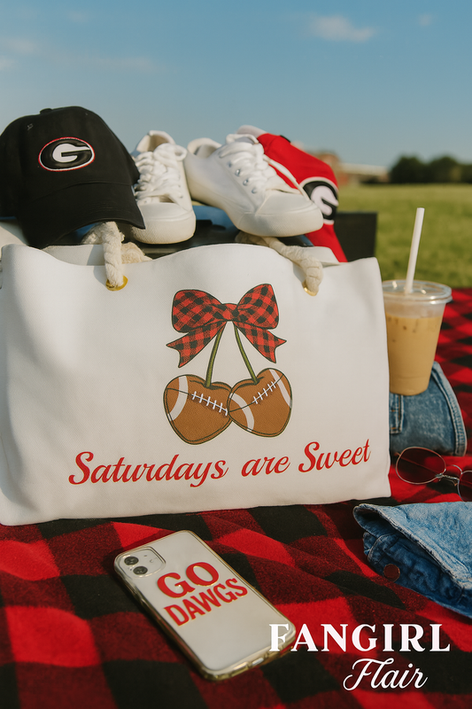 Saturdays Are Sweet Weekender – Georgia Game Day Bag