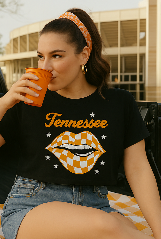 Kiss Me I'm a Vol Crop Tee