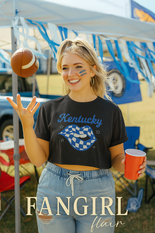 Kiss Me I'm a Wildcat Crop Tee